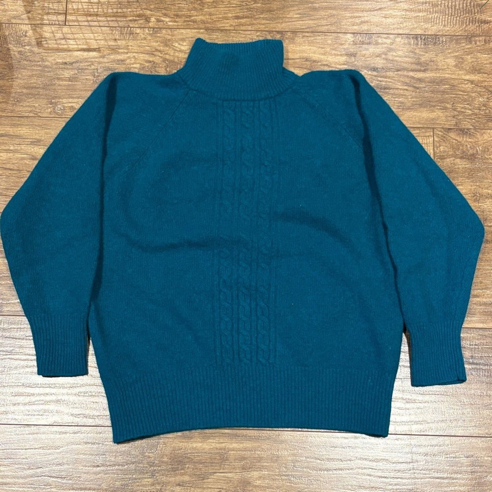 Rino Rossi Deep Teal Turtleneck Sweater 60% lambswool size m